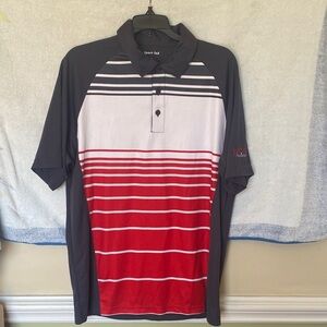 Sport-Tek Men's Polo Shirt in Red, White, and Black